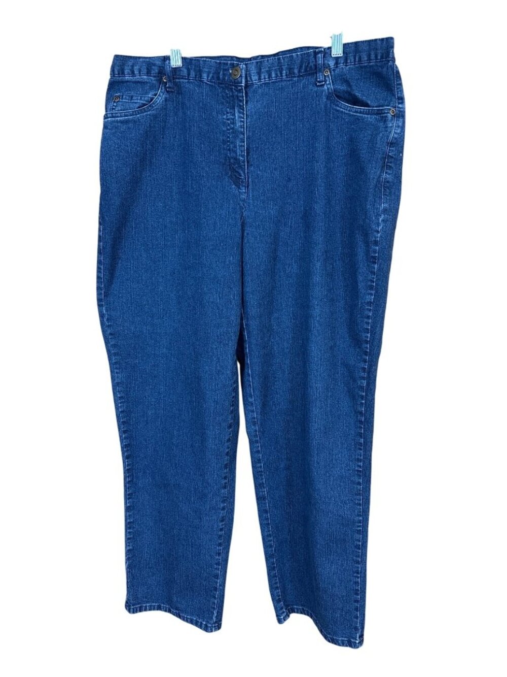 Ruby Rd Womens Plus Size 16W Blue Denim Jeans With Partial Elastic Waist